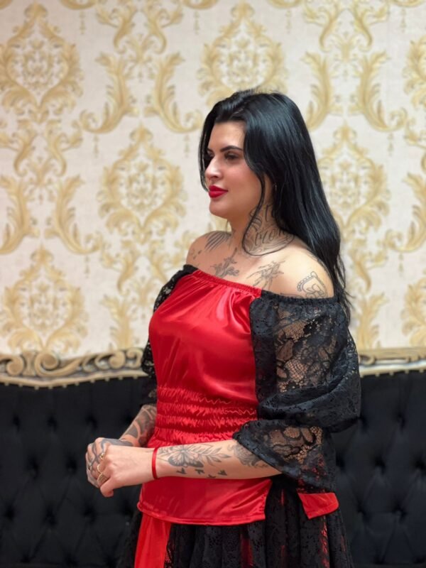 Blusa Encruzilhada Vermelho/Preto 156 - Imagem 3