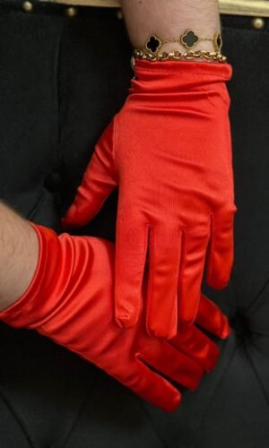 Luva Curta Cetim Vermelha