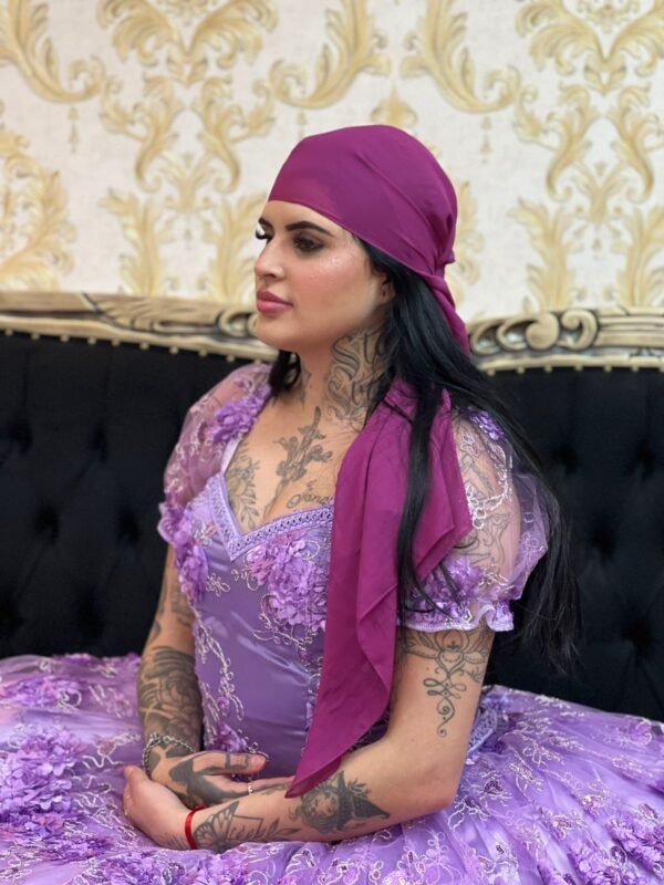 Lenço Voal Roxo 033