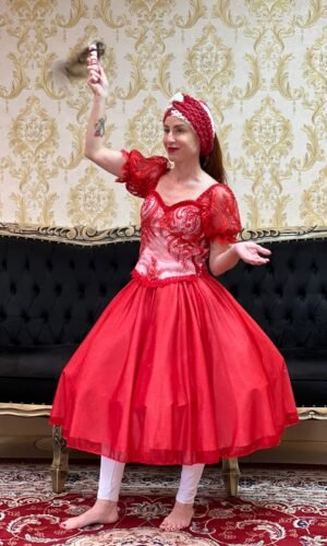 Corpete Bordado Branco/Verm 102