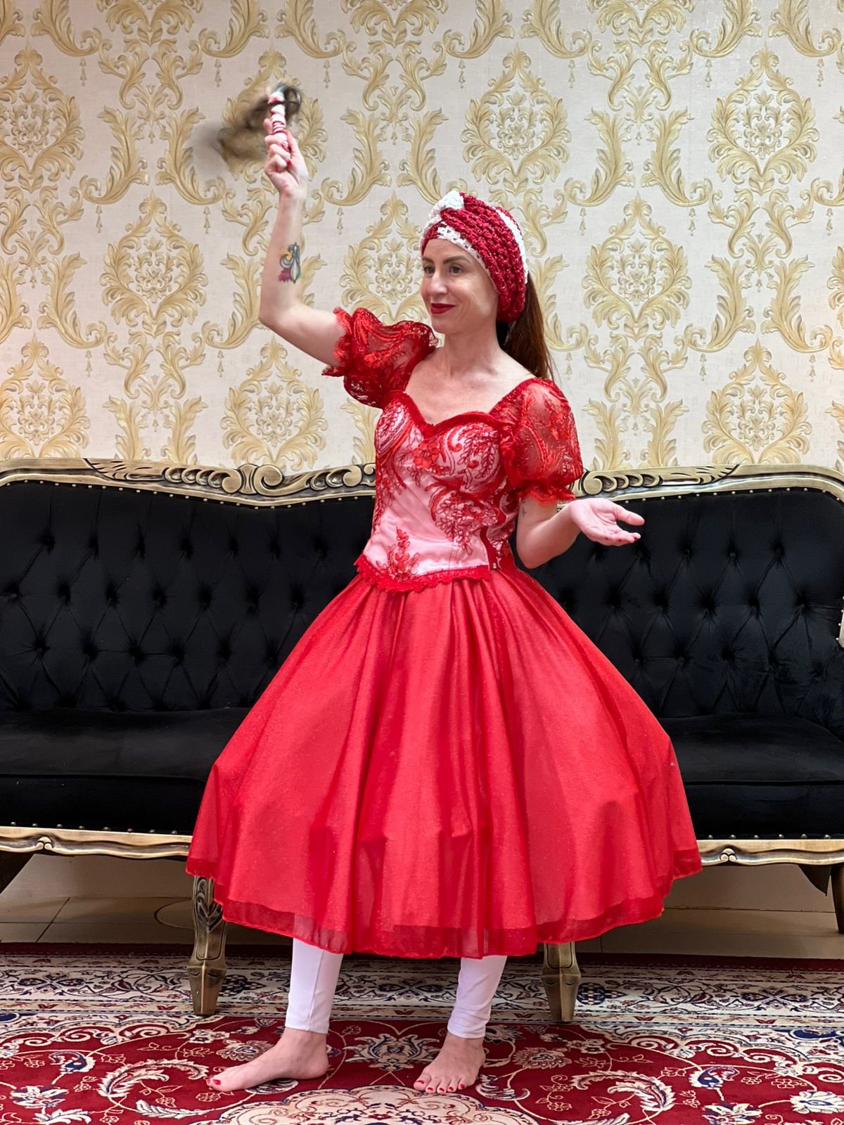 Corpete Bordado Branco/Verm 102