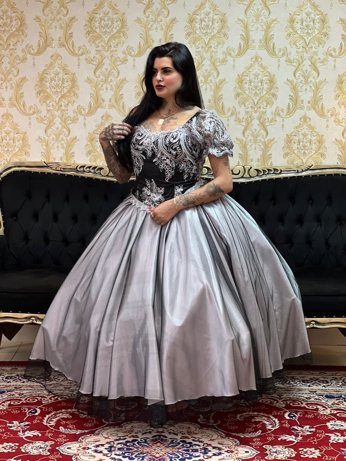 Corpete Bordado Preto/Pta 205