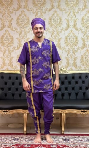 Kafta Bordada Roxo/Dourado 508