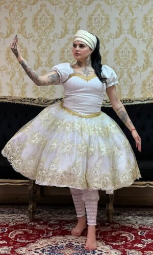 Saia Bordada Curta Bca/Dou 001