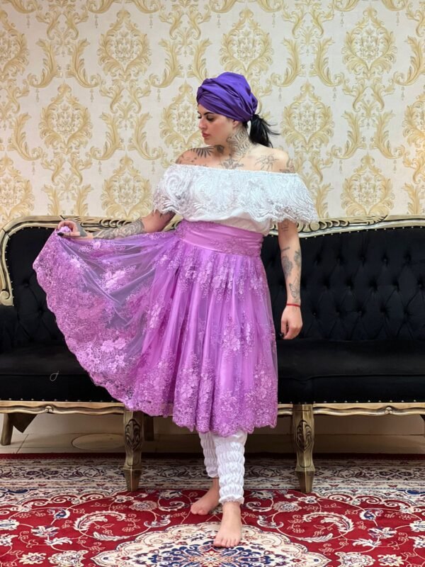 Saia Bordada Curta Lilas 503 - Imagem 2