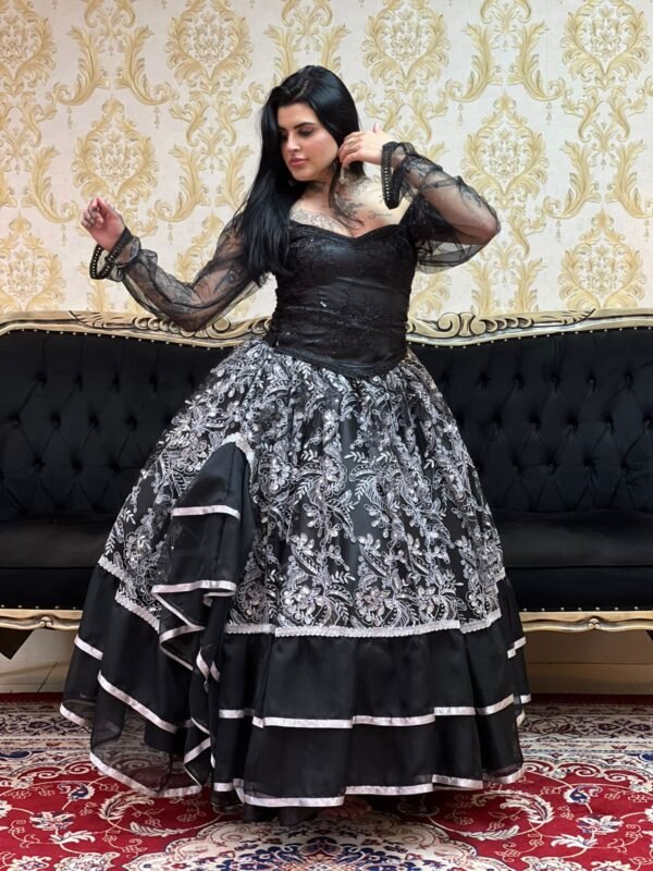 Saia Cabaré Preto/Prata 2075