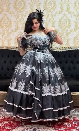 Saia Cabaré Preto/Prata 2075