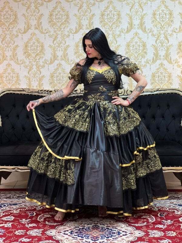 Saia La da Corte Preto/Dourado 2303 - Imagem 3