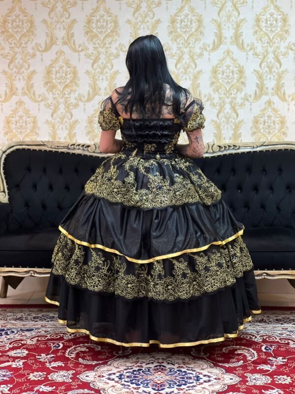 Saia La da Corte Preto/Dourado 2303 - Imagem 5