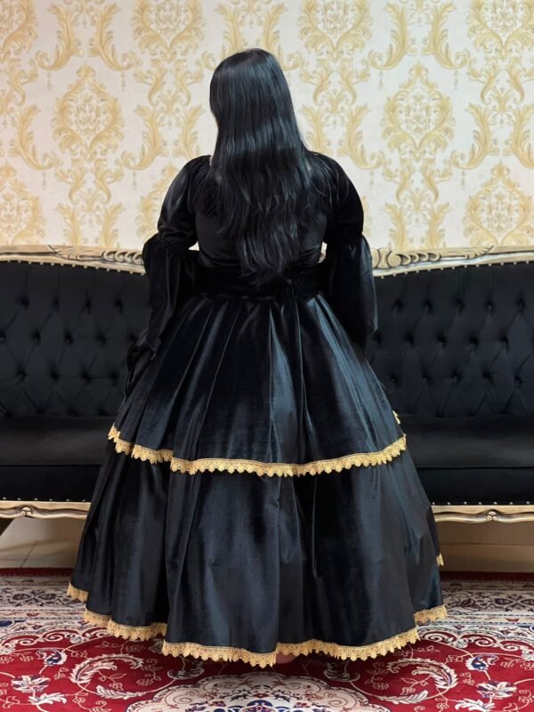 Saia Veludo Preto/Dourado 2308 - Imagem 4