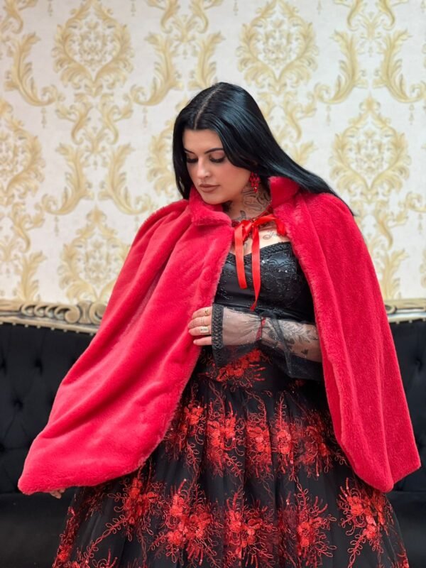 Capa Apeluciada Vermelho Escuro 011 - Imagem 3