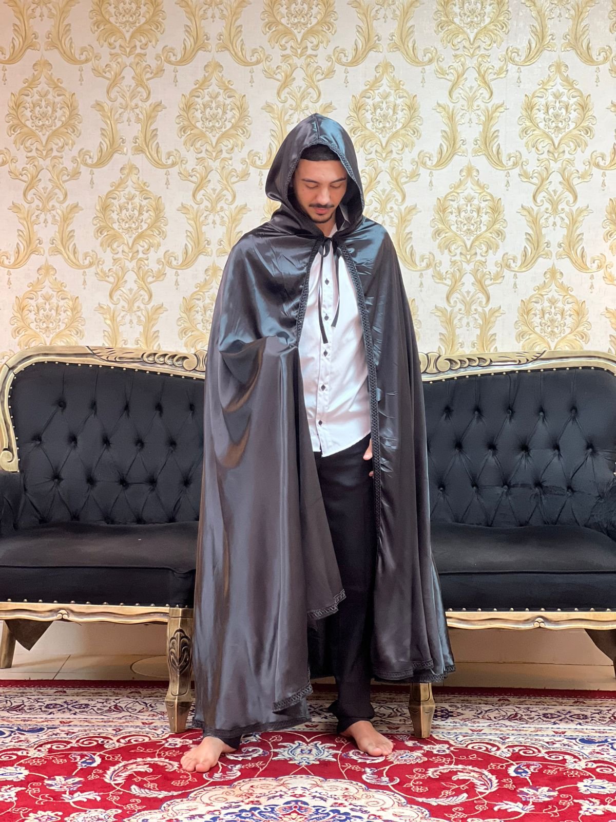 Capa Capuz Cetim Preto 025