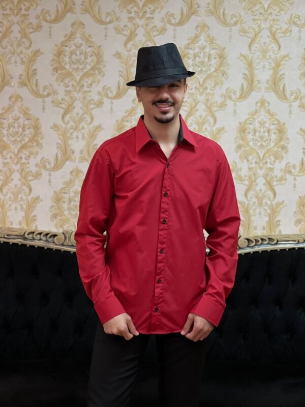 Camisa Social Slim Vermelha 103 - Imagem 3