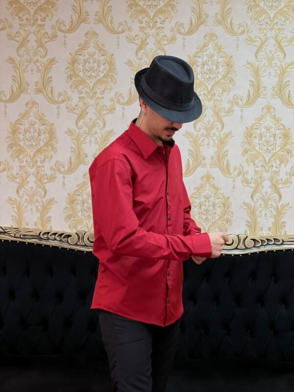 Camisa Social Slim Vermelha 103 - Imagem 4