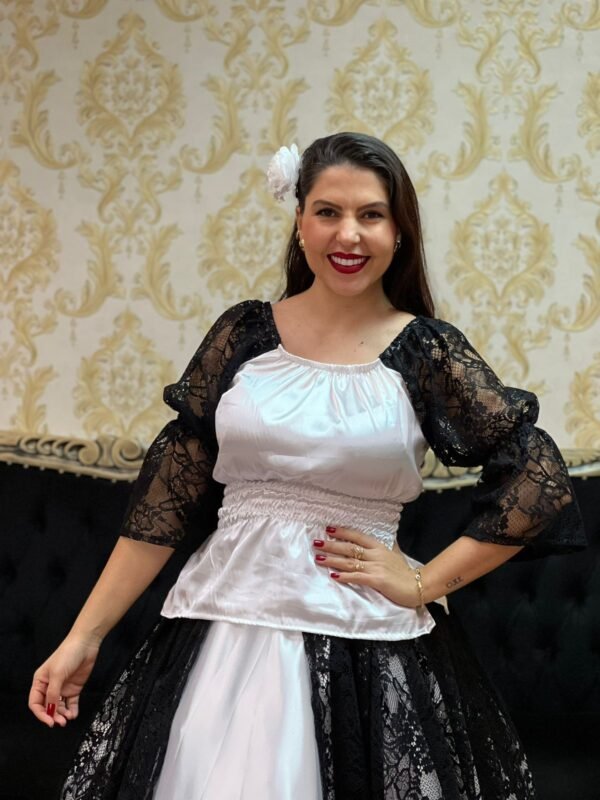 Blusa Encruzilhada Branco/Preto 099 - Imagem 4