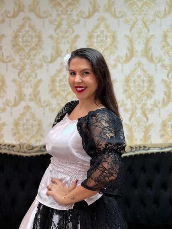 Blusa Encruzilhada Branco/Preto 099 - Imagem 3