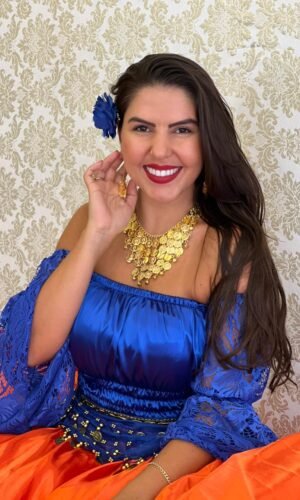 Conjuto Colar e Brincos Moedas Douradas 113