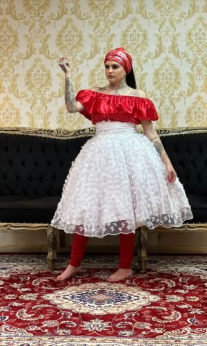 Saia Borboleta Curta Branca 016