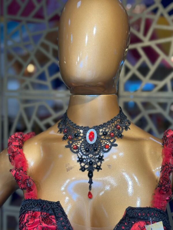 Choker Preto Pedra Vermelha 119 - Imagem 2