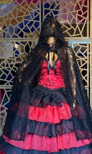 Capa Capuz Renda Preto