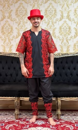 Bombacha Barrada Pto/Verm 217