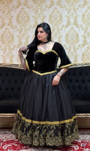 Corpete Veludo Preto/Dou 214