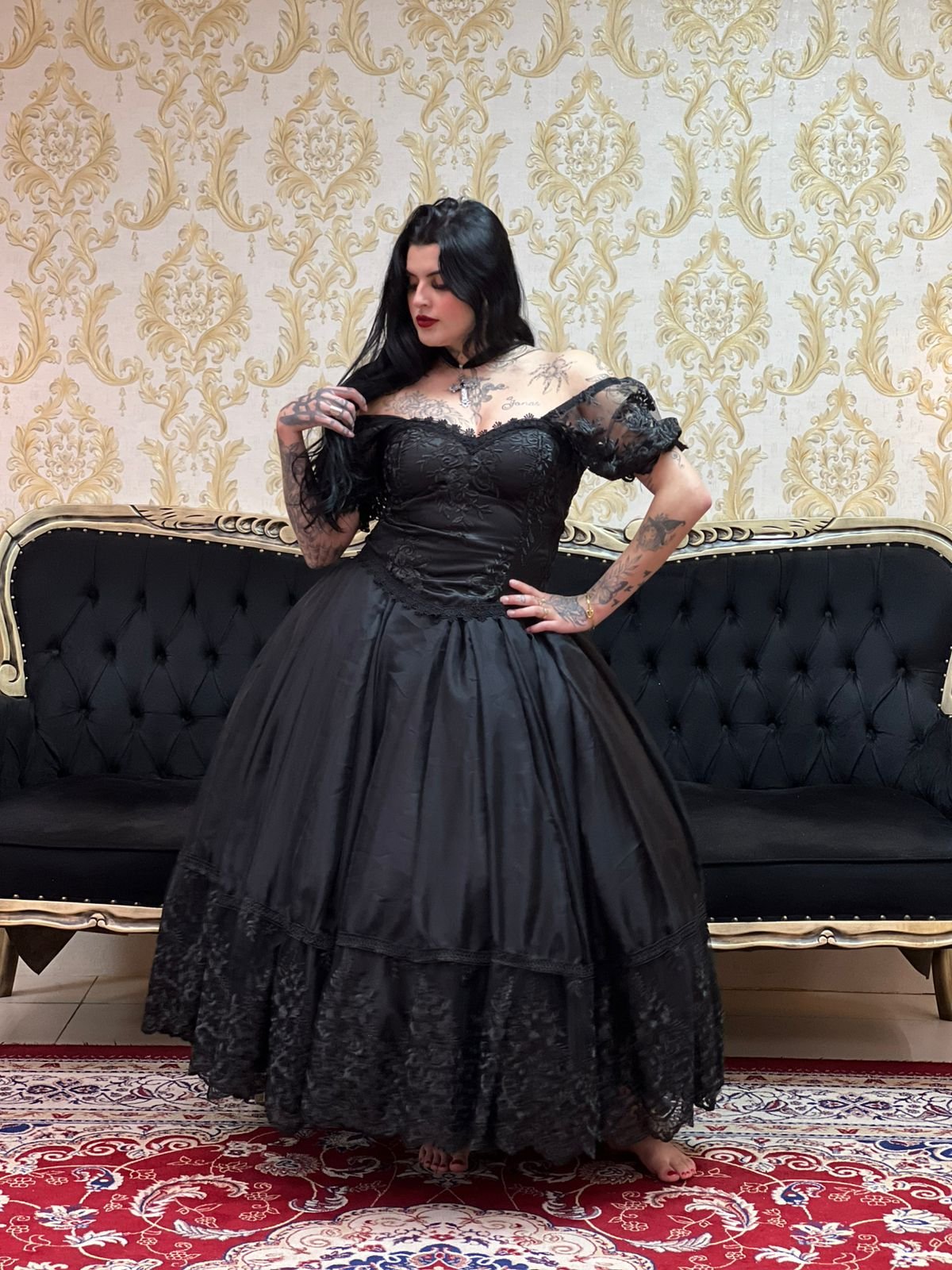 Corpete Bordado Preto 231