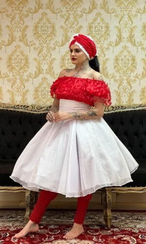 Saia Voal Curta Branca 030