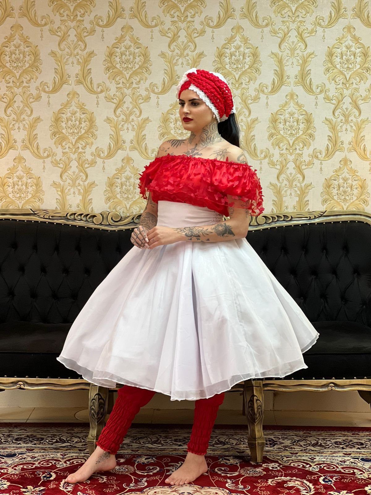 Saia Voal Curta Branca 030