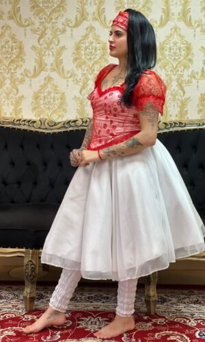 Saia Voal Curta Branca 030