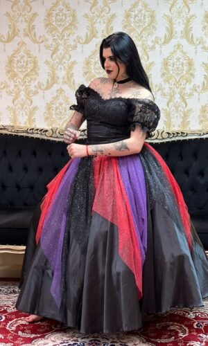 Saia Trapo Brilho Pto/Verm/Rox 2500