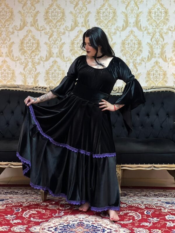 Saia Veludo Preto/Roxo 2501 - Imagem 2