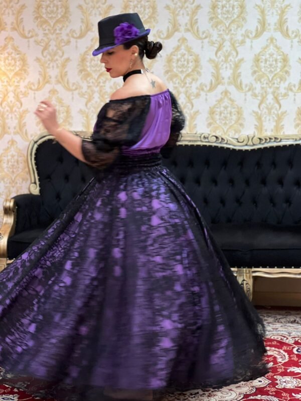 Saia Renda Longa Preto/Roxo 2525 - Imagem 5