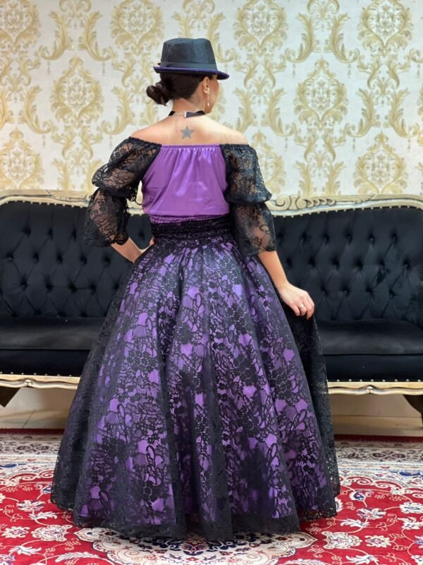 Saia Renda Longa Preto/Roxo 2525 - Imagem 4