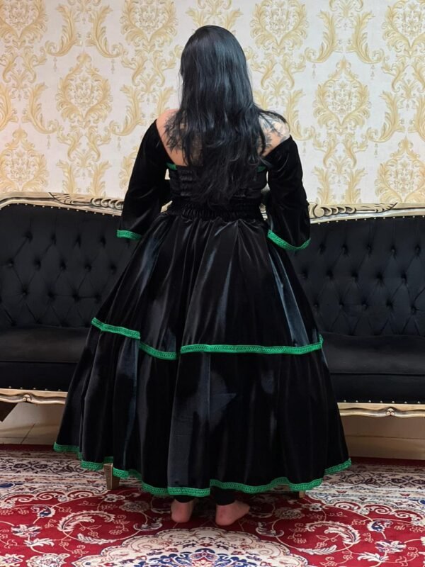 Saia Veludo Preto/Verde 2608 - Imagem 3
