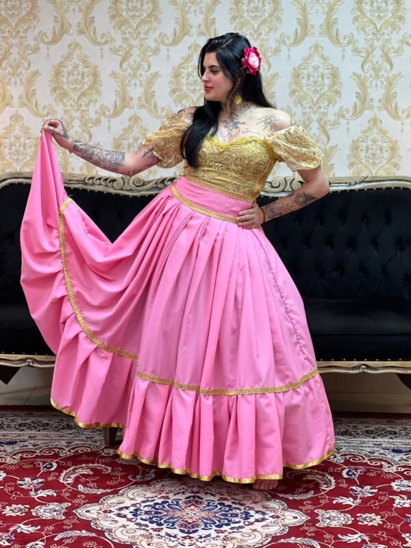 Saia 1 Babado Longa Rosa/Dou 8703 - Imagem 2
