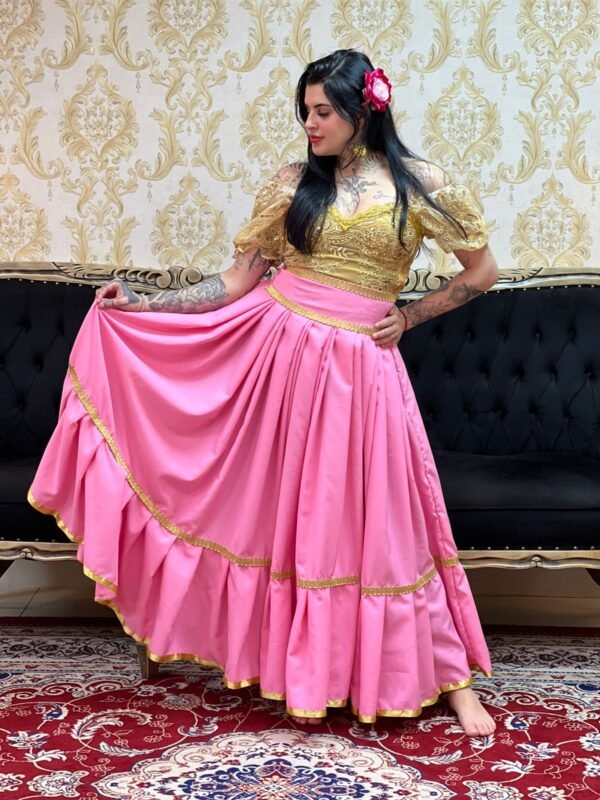 Saia 1 Babado Longa Rosa/Dou 8703 - Imagem 3