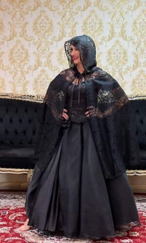 Capa Capuz Renda Preto