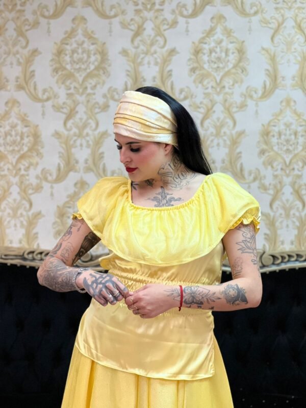 Blusa Babado Brilho Amarelo 301 - Imagem 2