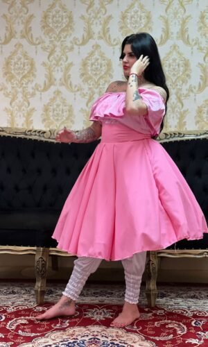 Blusa Babado Cetim Rosa 709