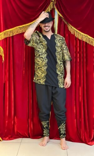 Bombacha Barrada Pto/Dourado 233