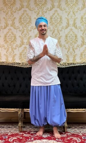 Bombachão Crepe Azul 444