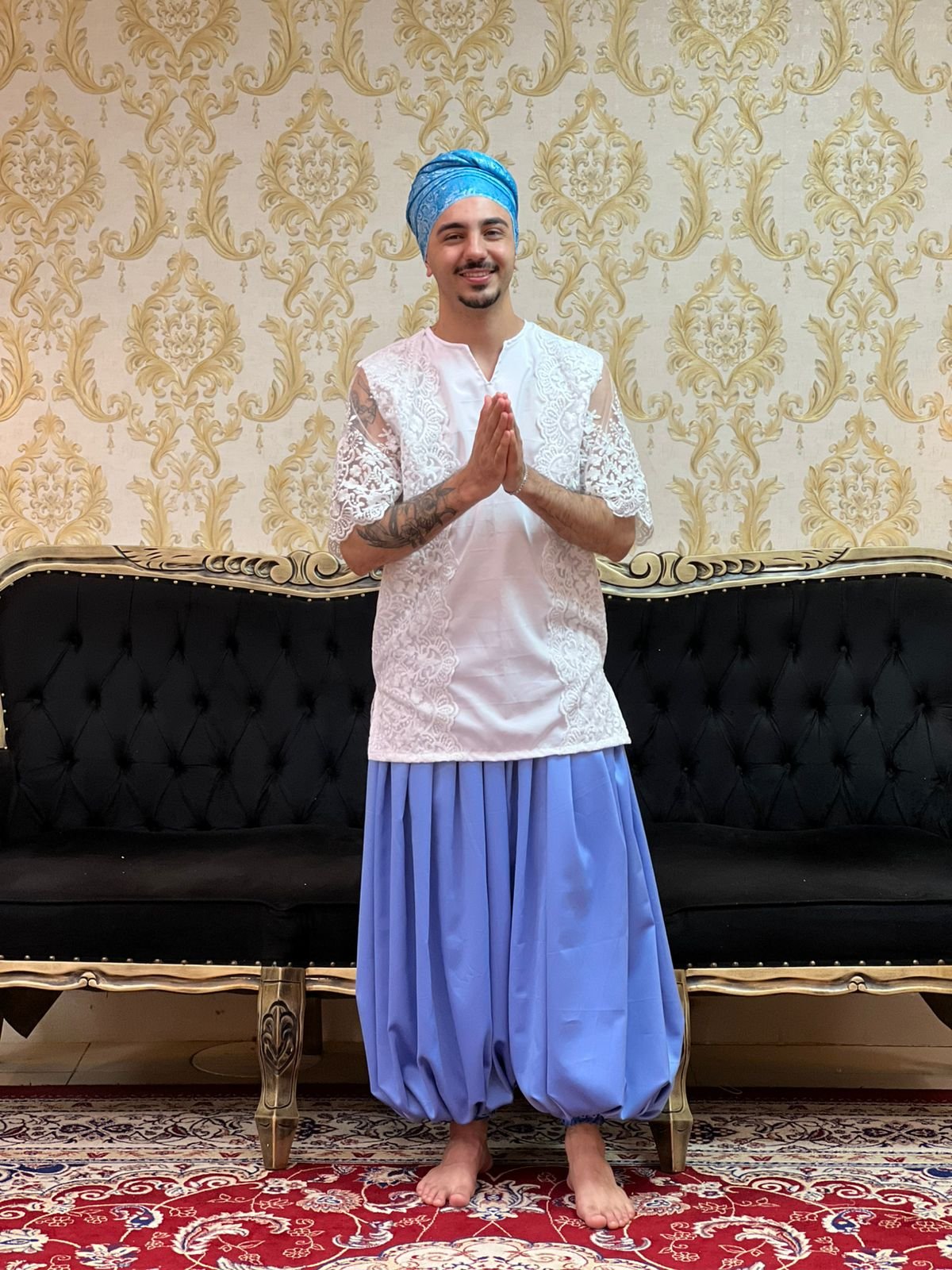 Bombachão Crepe Azul 444