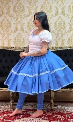 Corpete Piquet Branco/Azul 009