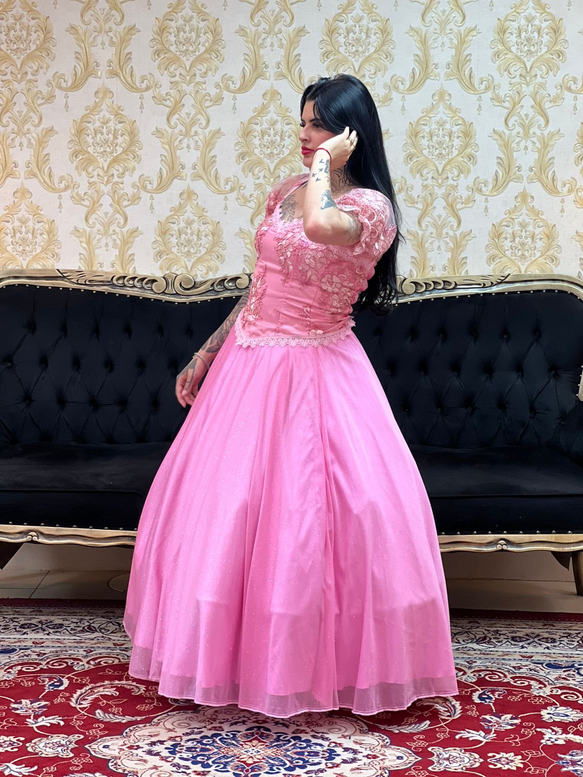 Corpete Bordado Rosa 702