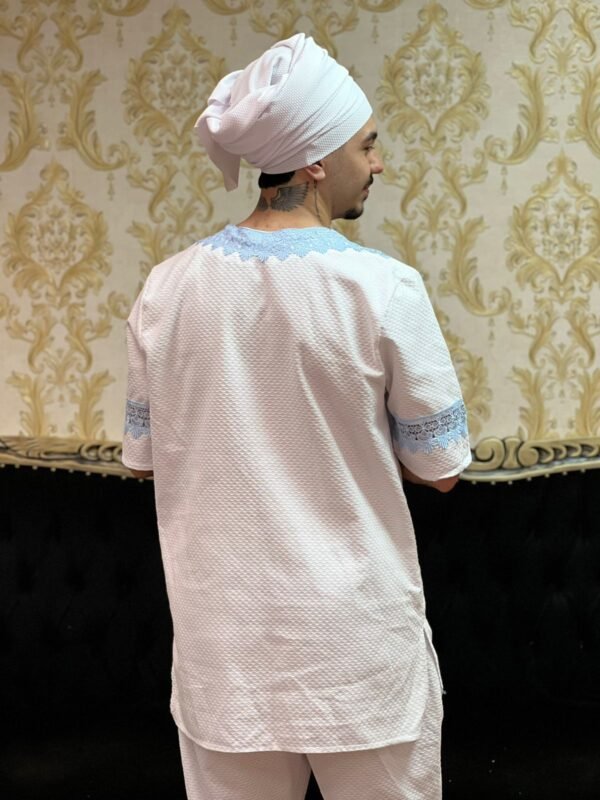 Conjunto Piquet Branco/Azul 032 - Imagem 6