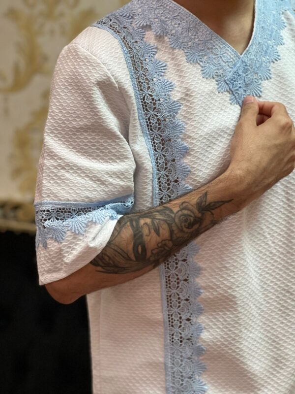 Conjunto Piquet Branco/Azul 032 - Imagem 4