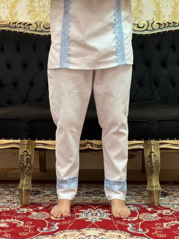 Conjunto Piquet Branco/Azul 032 - Imagem 3