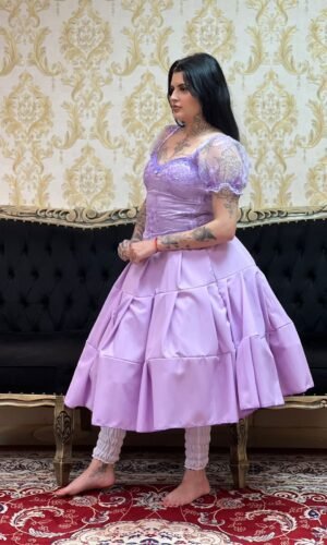 Saia Gomos Oxford Curta Lilas 501