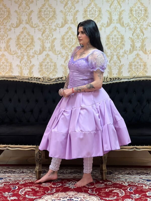 Saia Gomos Oxford Curta Lilas 501